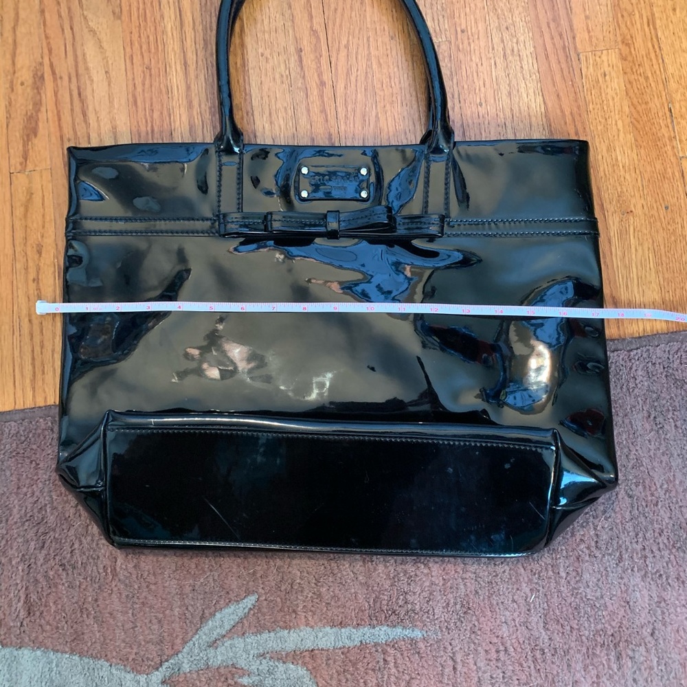 GUC kate spade black patent leather tote bag